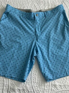 Adidas Light Blue All Over Print Golf Shorts